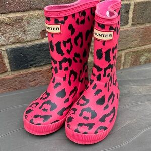 Hunter Fuchsia Leopard Print Boots